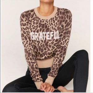 Spiritual Gangster Cheetah Grateful Sweater Size S